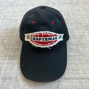Craftsman Tools Men’s Black Utility Workwear Adjustable Velcro Hat & Brim Light